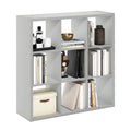 Furinno Cubicle Open Back Decorative Cube Storage Organizer, 9-Cube, Light Grey
