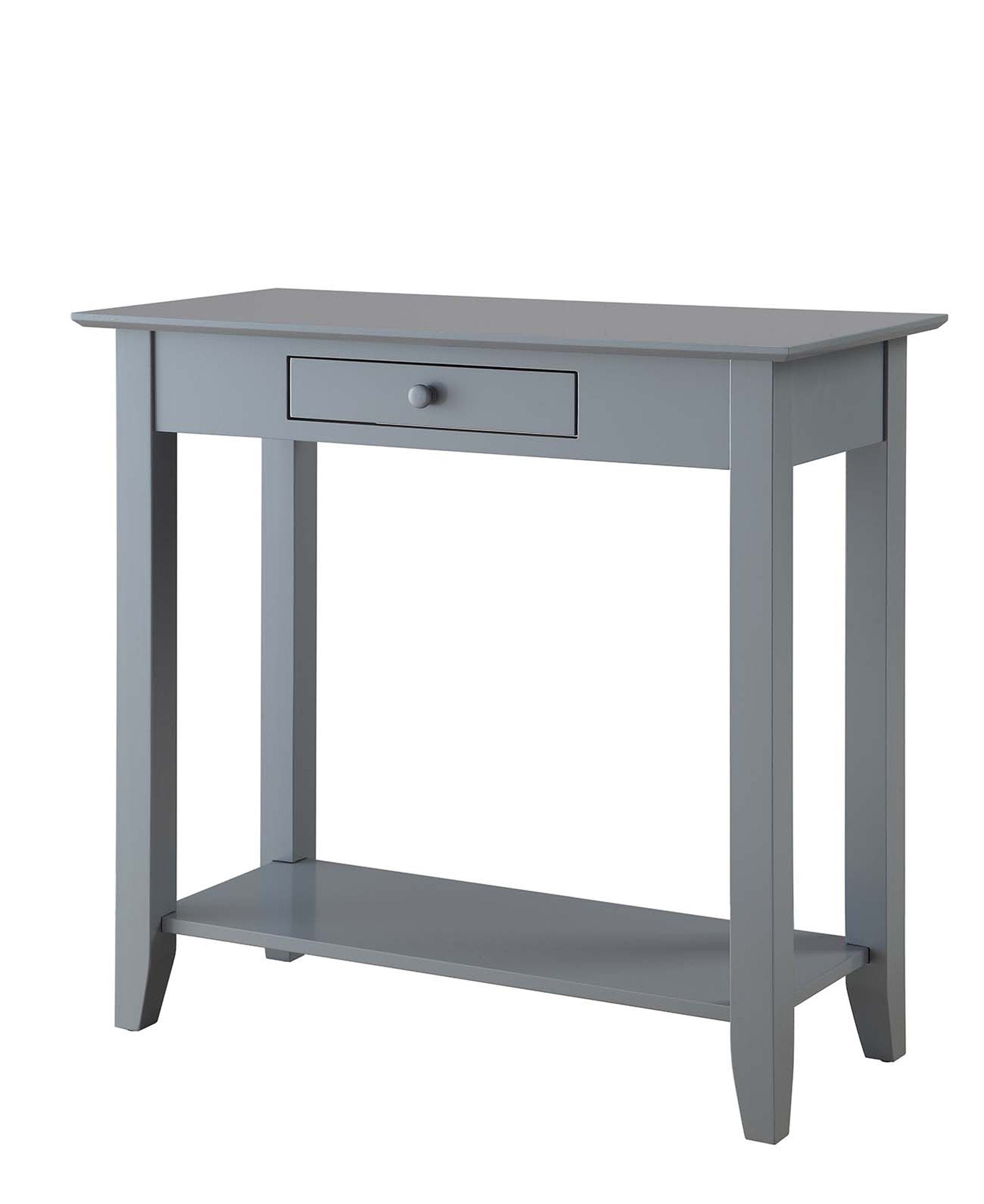 Convenience Concepts American Heritage 1-Drawer Hall Table with Shelf, Gray