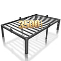 ROIL 18 Inch Twin Bed Frame with Rounded Corner and Headboard Hole Mattress Retainers 3500LBS Metal Heavy Duty Steel Slats No Bo