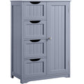Yaheetech Large Bathroom Floor Cabinet with 4 Dawers and Single Door Cabinet, Freestanding Storage Cabinet for Living Room Kitch