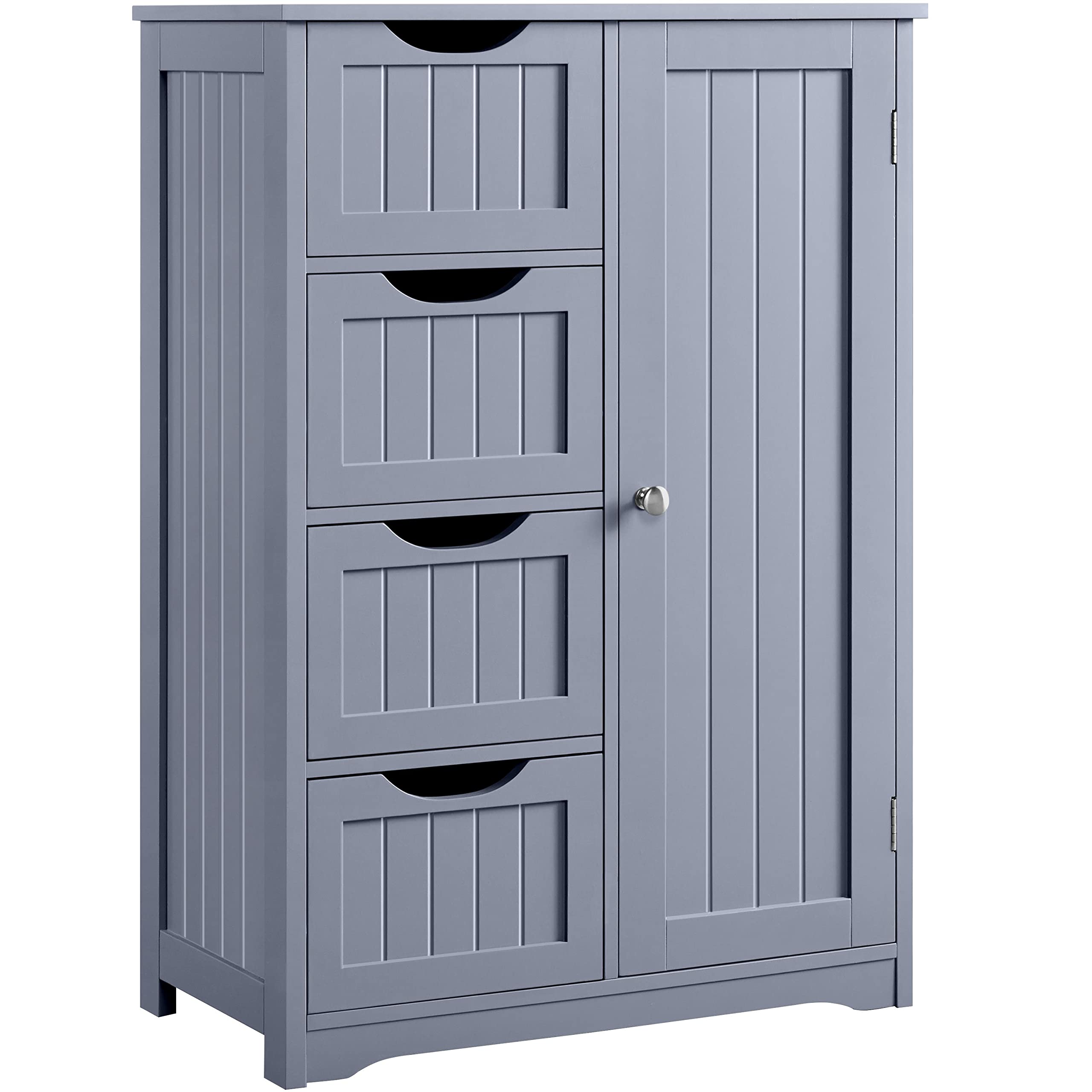 Yaheetech Large Bathroom Floor Cabinet with 4 Dawers and Single Door Cabinet, Freestanding Storage Cabinet for Living Room Kitch
