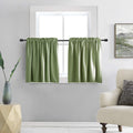 DONREN Sage Green Small Window Curtain Panels Room Darkening Curtain Tiers for Nursery with Rod Pocket (52 x 24 Inch,1 Pair)