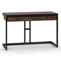 SIMPLIHOME Erina Desk - 48-Inch Wide Solid Acacia Wood and Metal Writing Desk in Distressed Charcoal Brown, Modern Industrial Ho