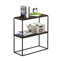 Furinno Moretti Modern Wide Stackable Metal Shelf, Columbia Walnut