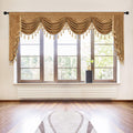 ELKCA Double-Sided Chenille Waterfall Valance for Living Room Bronze Window Curtains Valance for Bedroom (Bronze, W118 Inch, 1 P