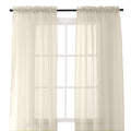 Elegant Comfort 2-Piece Sheer Panel with 2inch Rod Pocket - Window Curtains 40-inch Width X 84-inch Length, Beige