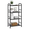 JSB 4-Tier Adjustable Shelving Unit, Heavy Duty Storage Rack Organizer Metal Corner Shelf for Kitchen Living Room Laundry Pantry