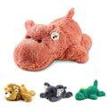 YOUBLEK 16 | 2 Pounds Pink Hippo Weighted Stuffed Animals,Sensory Comfort Plush Throw Pillow Toy,Kawaii Plushies Hugging Toy Gif