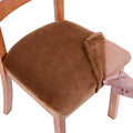 smiry Velvet Seat Covers for Dining Room Chair Set of 4, Stretch Fit Removable Washable Chair Seat Cushion Protector Slipcovers 