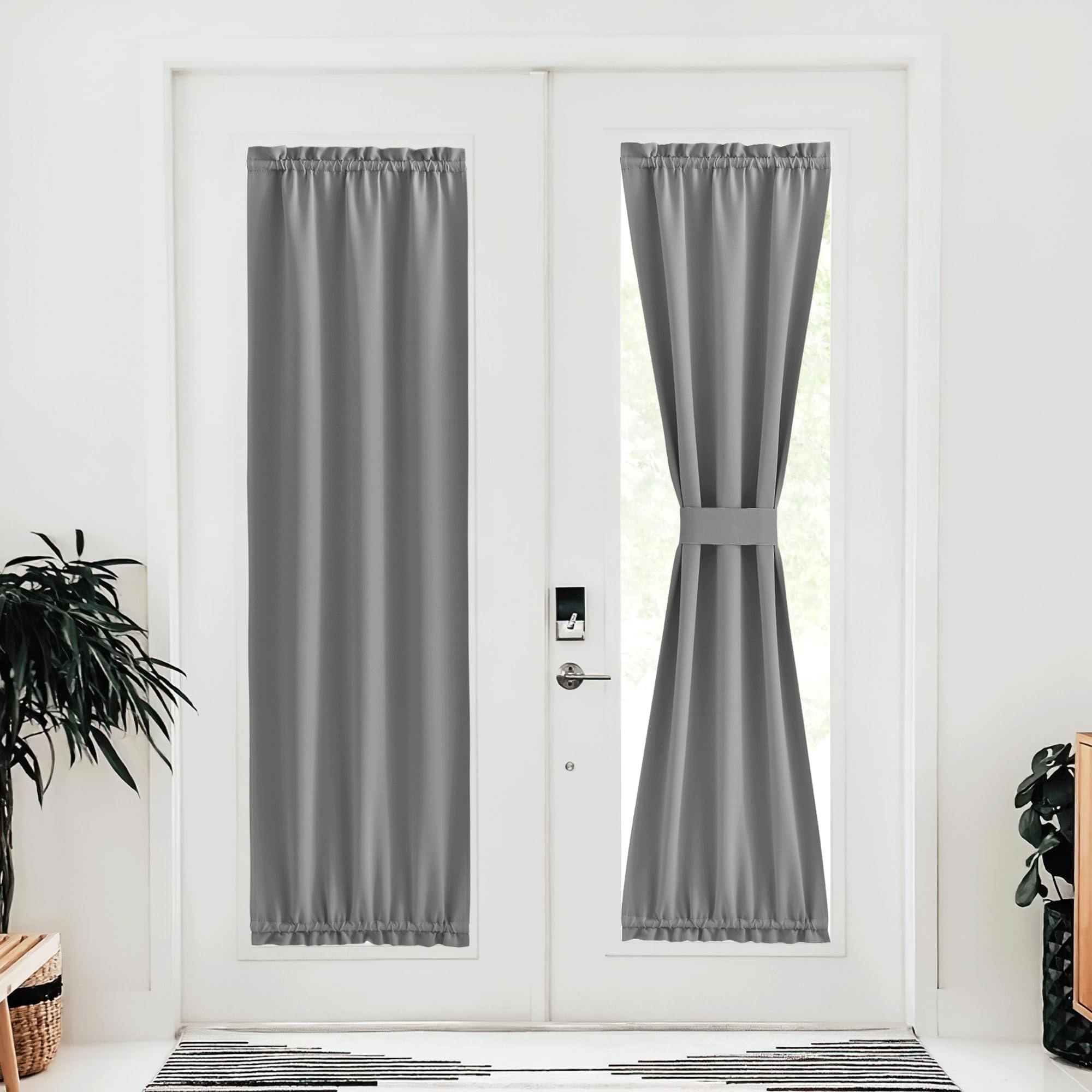 NICETOWN Blackout Door Curtains, Elegance French Door Curtains for Privacy, Thermal Insulated Door Panels, Room Darkening Door W