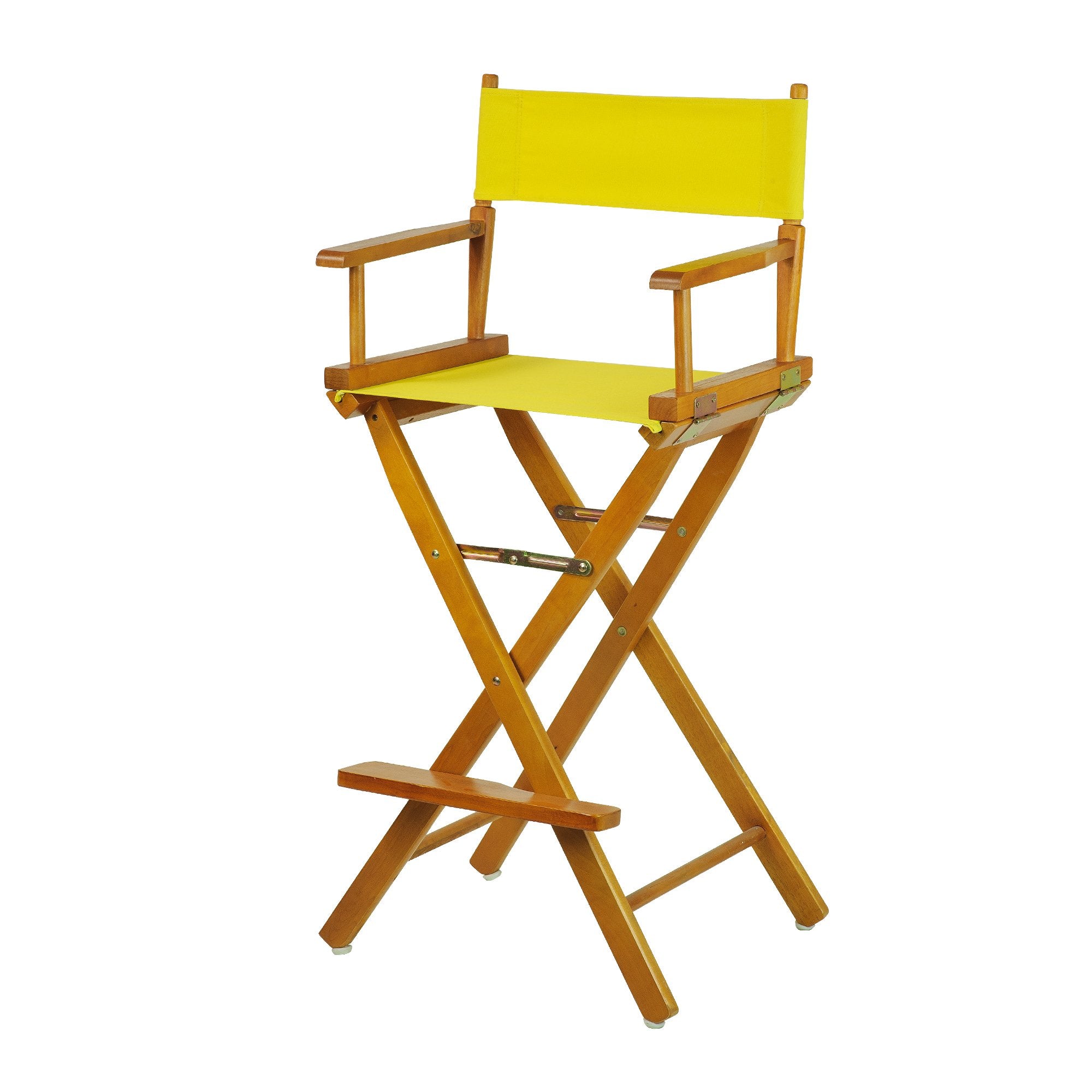 Casual Home 30 Directors Chair Honey Oak Frame-with Yellow Canvas, Bar Height