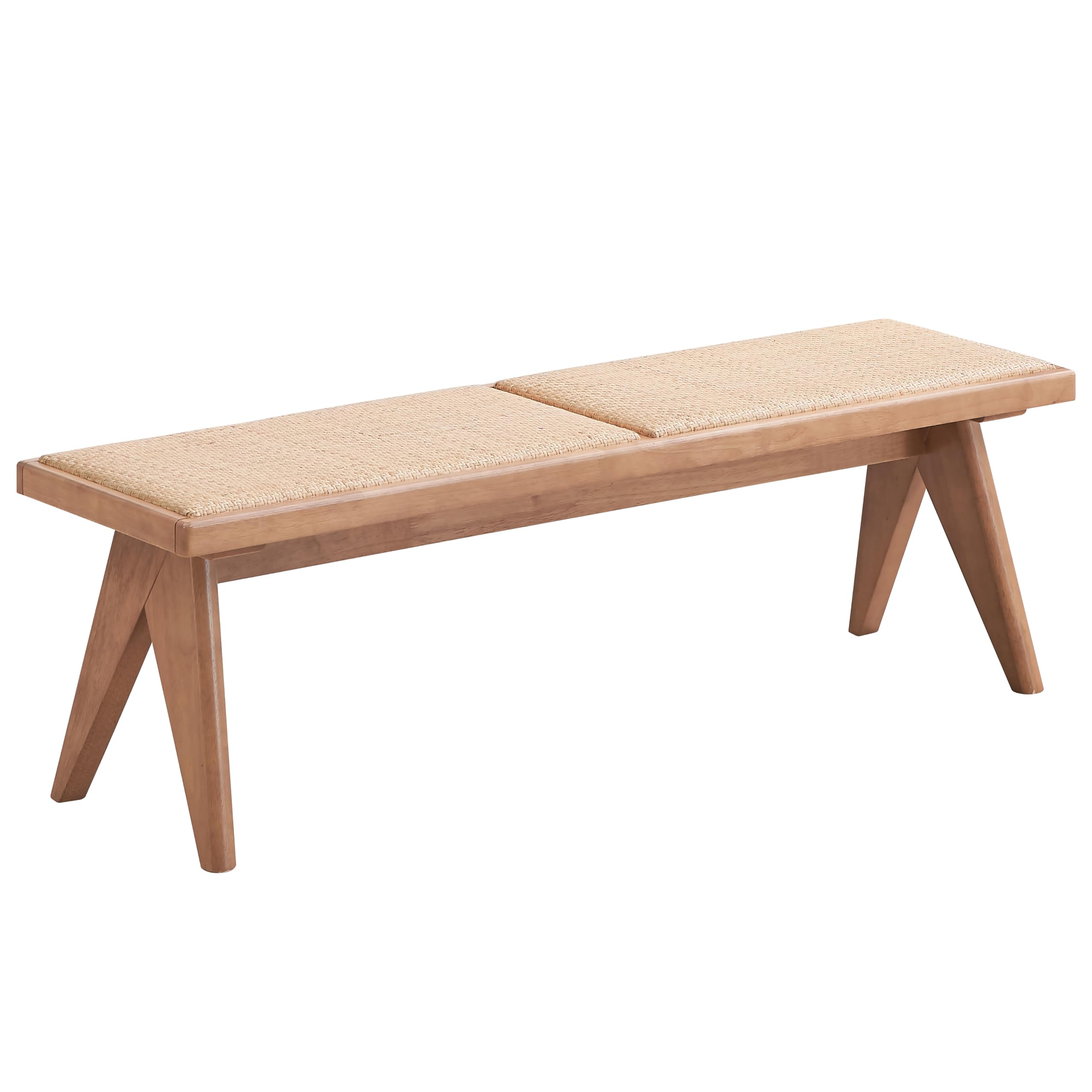 Acme Furniture Velentina 16 Wood & Rattan Seat Bench in Natural