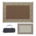 Mings Mark RD7 Stylish Camping Reversible Classical Patio Mat - 6 x 9, Brown/Beige