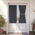 Vatge Privacy Blackout French Door Curtains - Thermal Insulated Door Curtain for Door Window, 1 Panel, W36 x L54, Grey