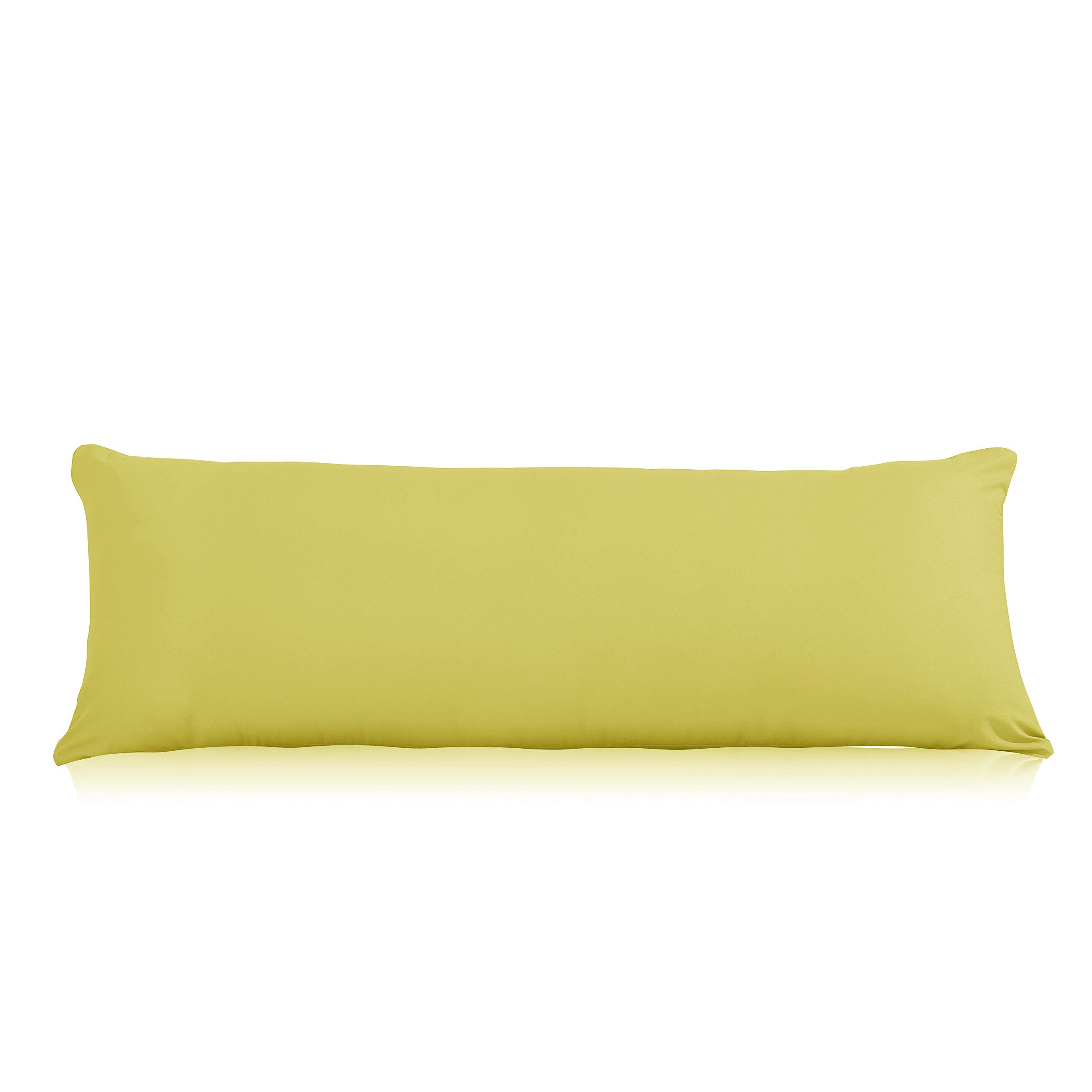 EVOLIVE Ultra Soft Microfiber Body Pillow Cover/Pillowcases 21x54 with Hidden Zipper Closure (21x54 Body Pillow Cover, Yellow)