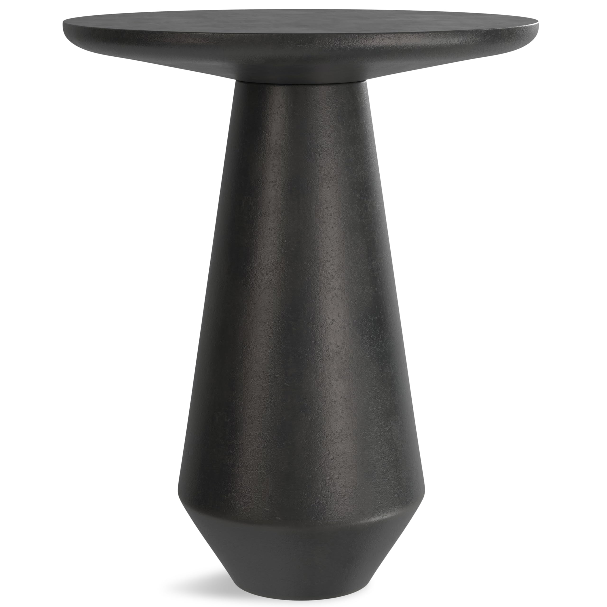 SIMPLIHOME Gloria Cast Aluminum Side Table in Graphite, 15.75-inch Round, Powder-Coated Metal Accent Table for Living Room, Bedr