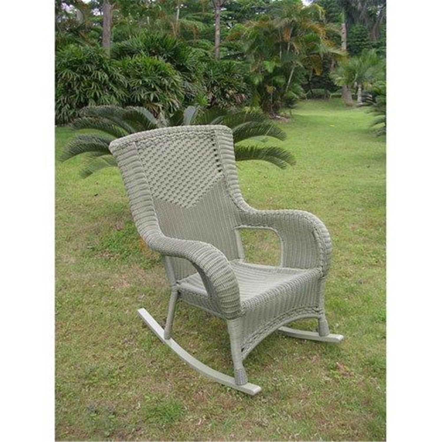 International Caravan Furniture Piece San Tropez Resin Wicker Aluminum Rocker