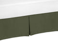 Sweet Jojo Designs Dark Green Queen Bed Skirt Dust Ruffle - Solid Color Hunter Forest Olive for Rustic Woodland Camo Deer Collec