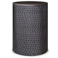 SIMPLIHOME Corbin 16 inch Wide Metal Side Table in Hammered Antique Copper, Round Drum Design End Table for Living Room, Family 