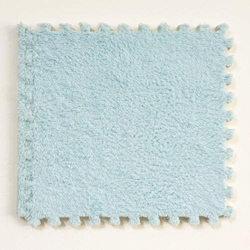 12 Pcs Shaggy Interlocking Foam Carpet Tiles - 12 x 12, 12 Sq,Ft Kids Carpet Squares Protective Floor Mats Crawling Exercise Are
