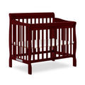 Dream On Me Aden 4-in-1 Convertible Mini Crib In Cherry, Greenguard Gold Certified, Non-Toxic Finish, New Zealand Pinewood, With