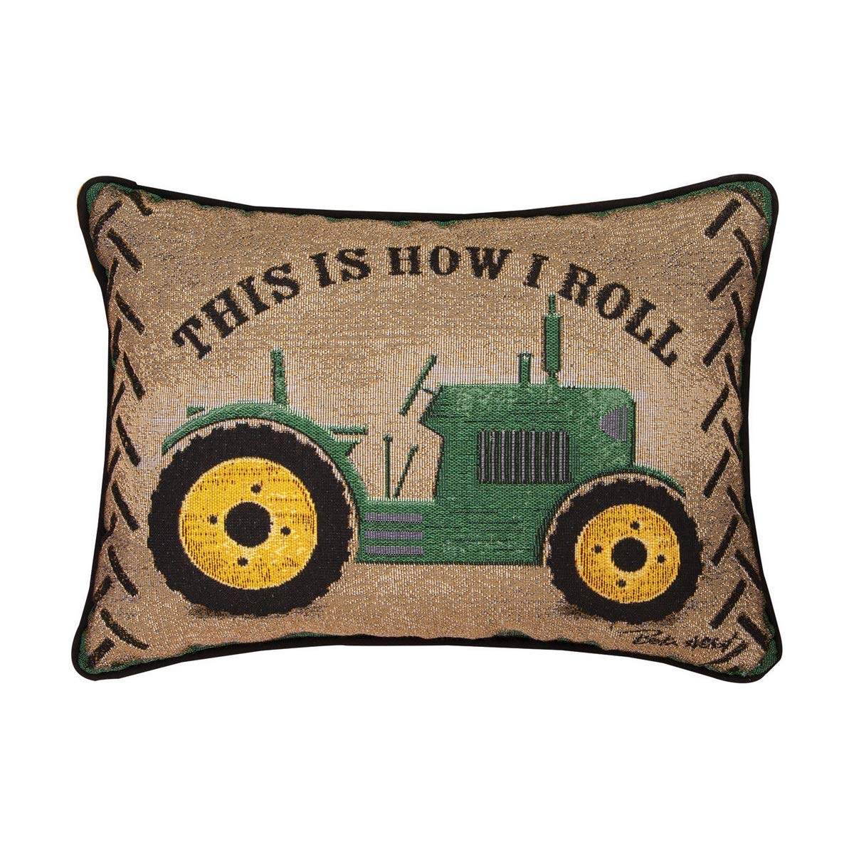 HlpiAMok SPPRANDOM Aeiniwer Manual Woodworkers Green Tractor This is How I ROLL RECTANGLUAR Pillow 18 X 13