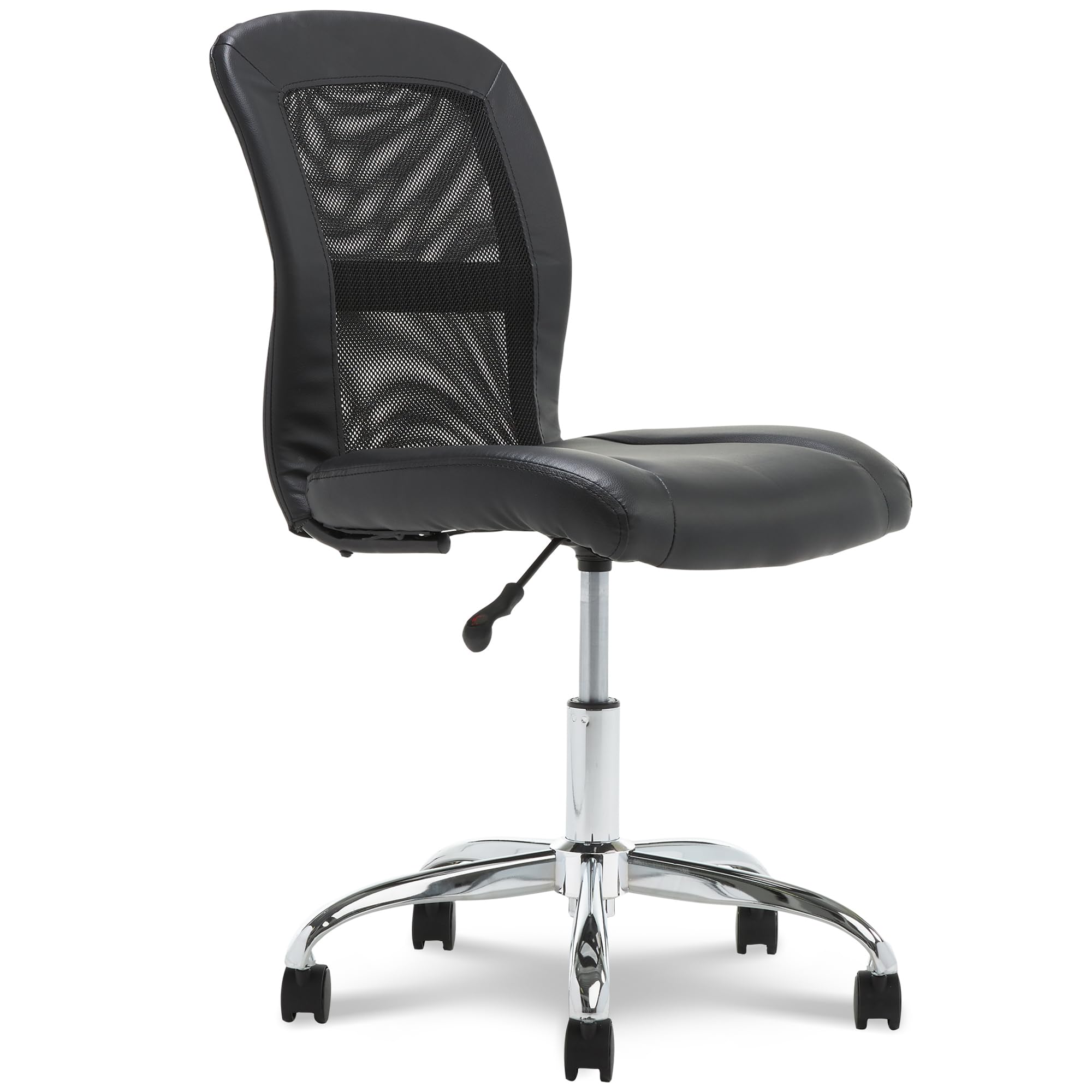 Serta Essential Armless DeskChair, Small Task Chair with Wheels, Breathable Mesh Back, SertaQuality Foam Cushion Seat for Comfor