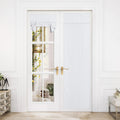 NICETOWN 100% Blackout Door Curtain - Lockdown Shade Thermal Insulated Light Block French Curtain Tie up Shades Energy Efficient