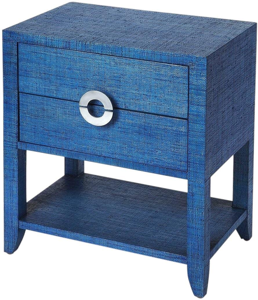 Butler Specialty Amelle Raffia End Table in Blue