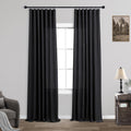 KOUFALL Black Curtains 96 Inches Long,Sheer Lace Boho Canopy Bed Linen Curtains for Living Room 96 Inch Length