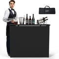 VINGLI 45  Commercial Grade Portable Bar Table for Events, Mobile Bartending Station, Outdoor Indoor Pop Up Bar Table with Skirt