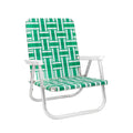 Lawn Chair USA Green and White Stripe Beach Chair - Lightweight, Durable, and Perfect for Beach Lounging