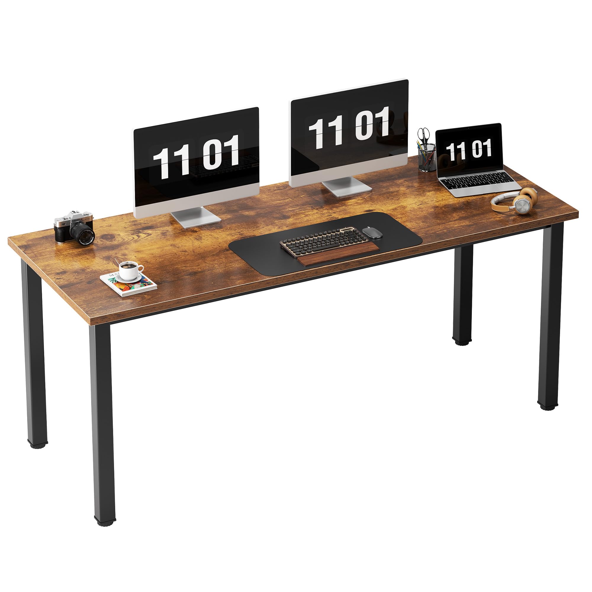 Need 63 Inch Large Computer Desk - Modern Simple Style Home Office Gaming Desk, Basic Writing Table for Study Student, Black Met