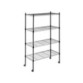 Healsmat Heavy Duty 4-Tier Shelving Units Adjustable, Wire Shelf with 800 lbs Capacity (200 per Shelf), 24 D x 14 W x 47 H, Blac