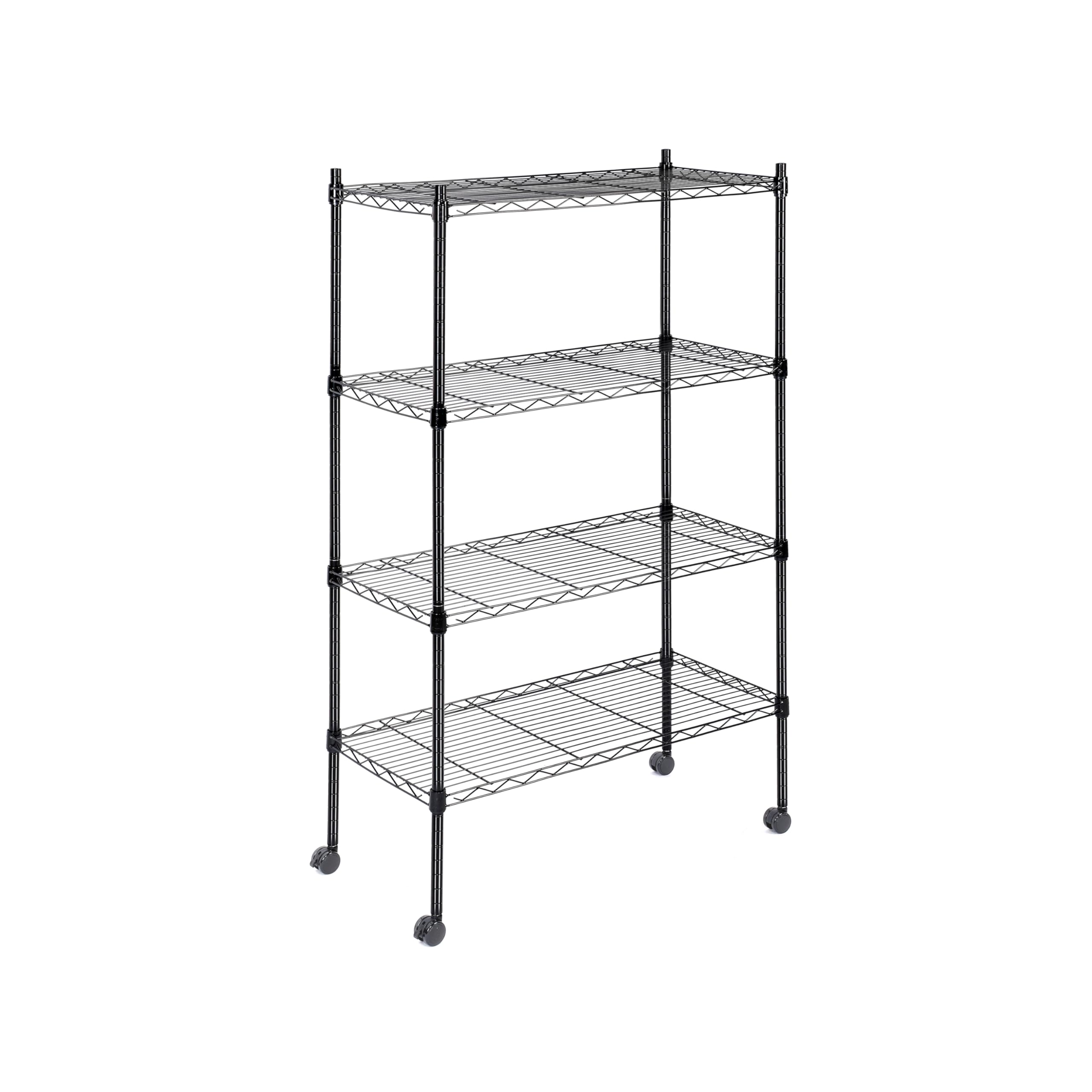 Healsmat Heavy Duty 4-Tier Shelving Units Adjustable, Wire Shelf with 800 lbs Capacity (200 per Shelf), 24 D x 14 W x 47 H, Blac