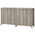 OAKHAM HOME Oxford Storage Cabinet Fluted Sideboard Buffet Cabinet with Adjustable Shelves, Modern Accent Cabinet Multifunctiona