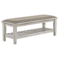 Coaster Home Furnishings - Franco - Upholstered Bench with Soft Seat Cushion, Beveled Edges, and Lower Storage Shelf - Farmhouse