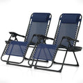 CAPHAUS Set of 2 Blue Zero Gravity Chair, Zero Gravity Recliner, Zero Gravity Lounge Chair, Anti-Gravity Chair for Indoor & Outd