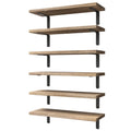 WOPITUES Wood Floating Shelves Set of 6, Shelves for Wall Decor, Farmhouse Shelf for Bedroom, Bathroom Storage Shelves, Book She