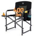 TIMBER RIDGE Aluminum Oversized Camping Chair, Lightweight Portable Directors Chair with Side Table Detachable Side Pocket for O