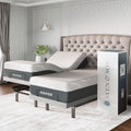 Sven & Son Platinum Adjustable Bed Base Frame + 14 inch Hybrid Spring Matt (Medium Soft), Lumbar Support, Head-Pillow-Tilt, Mass