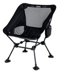 iClimb Ultralight Compact Camping Folding Beach Chair with Anti-Sinking Large Feet and Back Support Webbing (Black - Square Fram