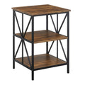 Convenience Concepts Tuscon Starburst End Table with Shelves, Barnwood/Black