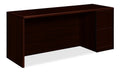 HON 10500 Series 66 by 30 by 29-1/2-Inch Left Pedestal Desk, Mahogany