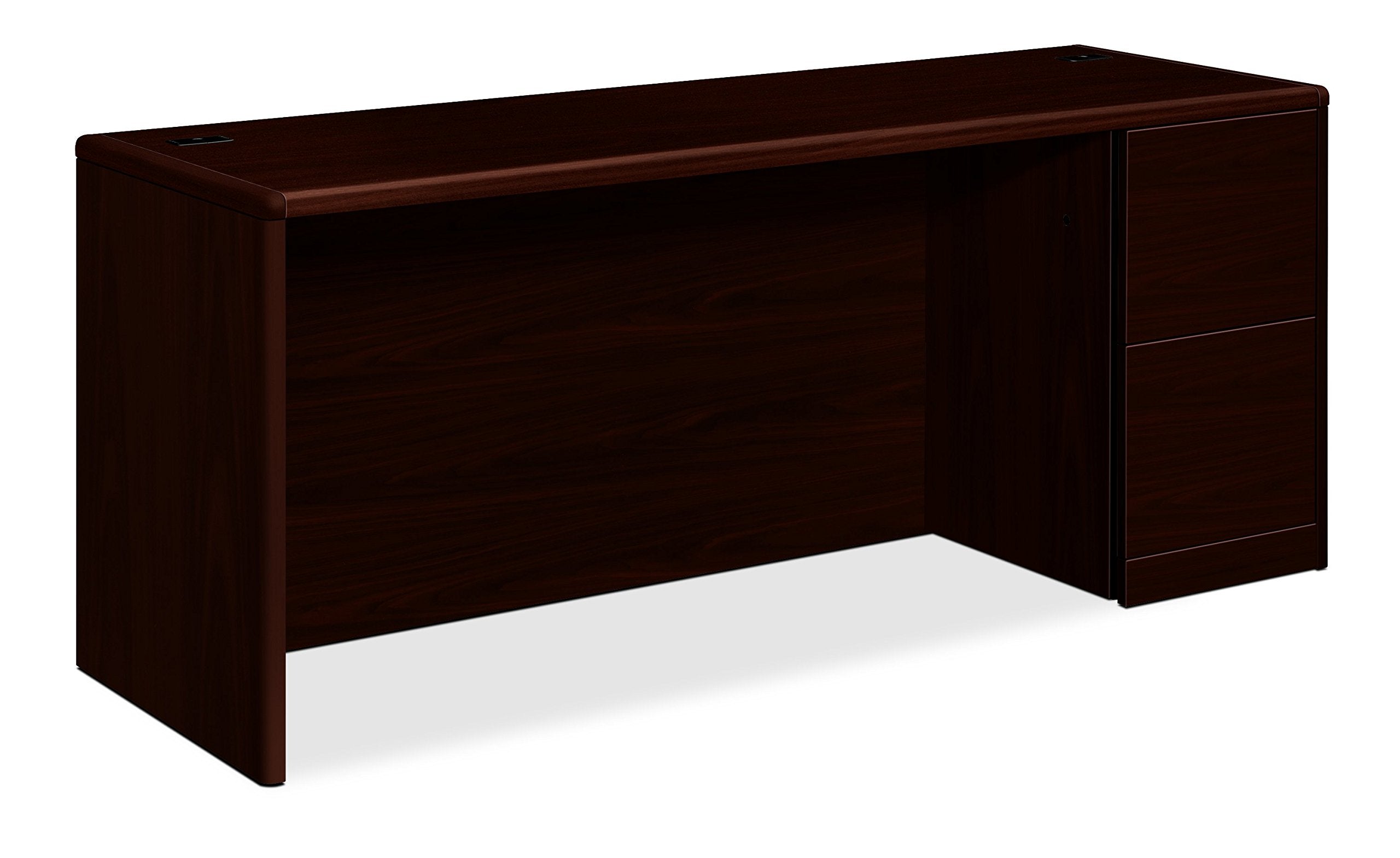 HON 10500 Series 66 by 30 by 29-1/2-Inch Left Pedestal Desk, Mahogany