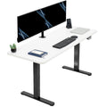 VIVO 60-inch Electric Height Adjustable 60 x 24 inch Stand Up Desk, White Solid One-Piece Table Top, Black Frame, Home & Office 
