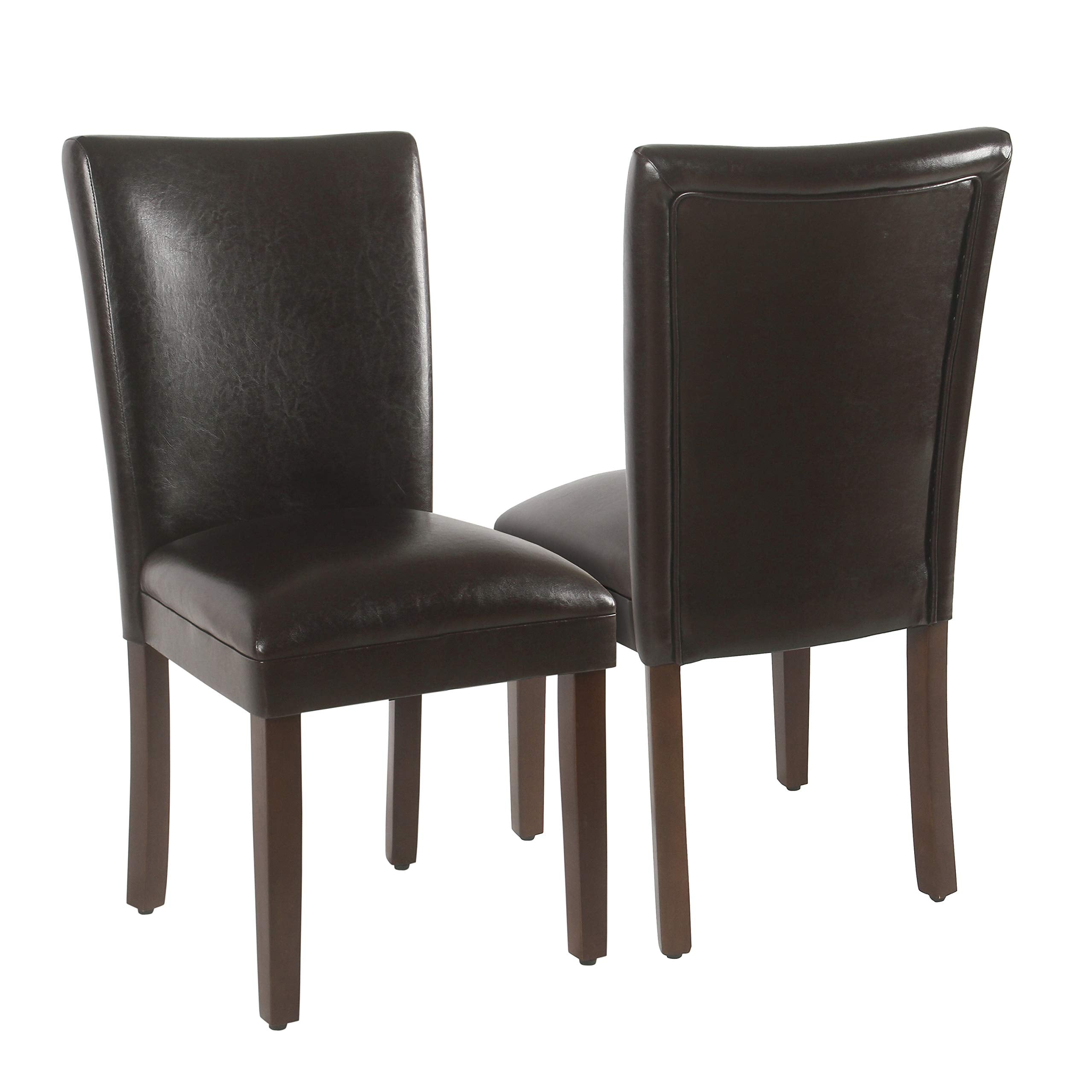 HomePop Parsons Dining Chair - Brown Faux Leather (Set of 2)
