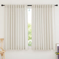 RYB HOME Linen Sheer Curtains for Bedroom, Sunlight Filtering Nature Airy Drapes Easy Hanging Window Treatment for Kids Room Liv