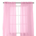 Elegant Comfort 2-Piece Sheer Panel with 2inch Rod Pocket - Window Curtains 40-inch Width X 84-inch Length, Dusty Rose Pink