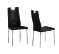 Trevi Faux Leather Armless Dining Chairs with Padded Cushion Seat, Chrome Legs with Built-In Metal Handle on Back, Modern Contem
